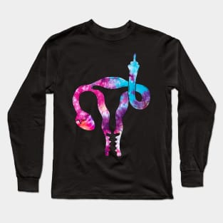 Funny Uterus Shows Middle Finger Feminist Feminism Tie Dye Long Sleeve T-Shirt